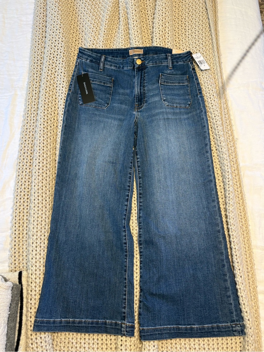 Kut from the Kloth Medium Blue High Rise Wide-Leg Jeans